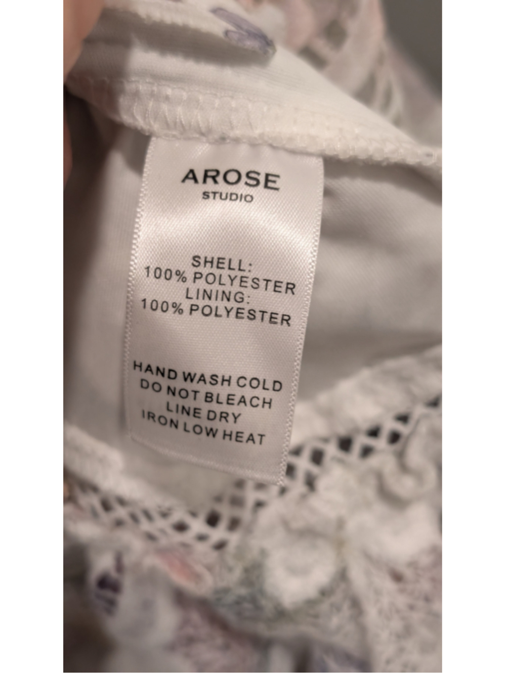 Arose Studio NWT Floral Lace Crochet Midi Maxi Dress White Pastel M $198 - Picture 10 of 13